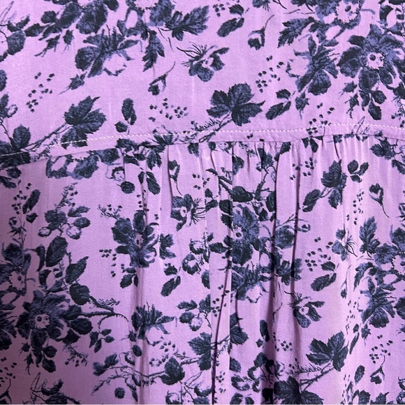 Pilcro Anthropologie Blouse Top Shirt Floral Romy Relaxed Button Oversized Linen - Picture 11 of 14